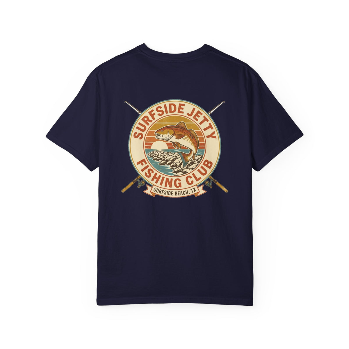 Surfside Jetty Fishing Club Tee | Vintage Redfish Surfside Beach TX Shirt