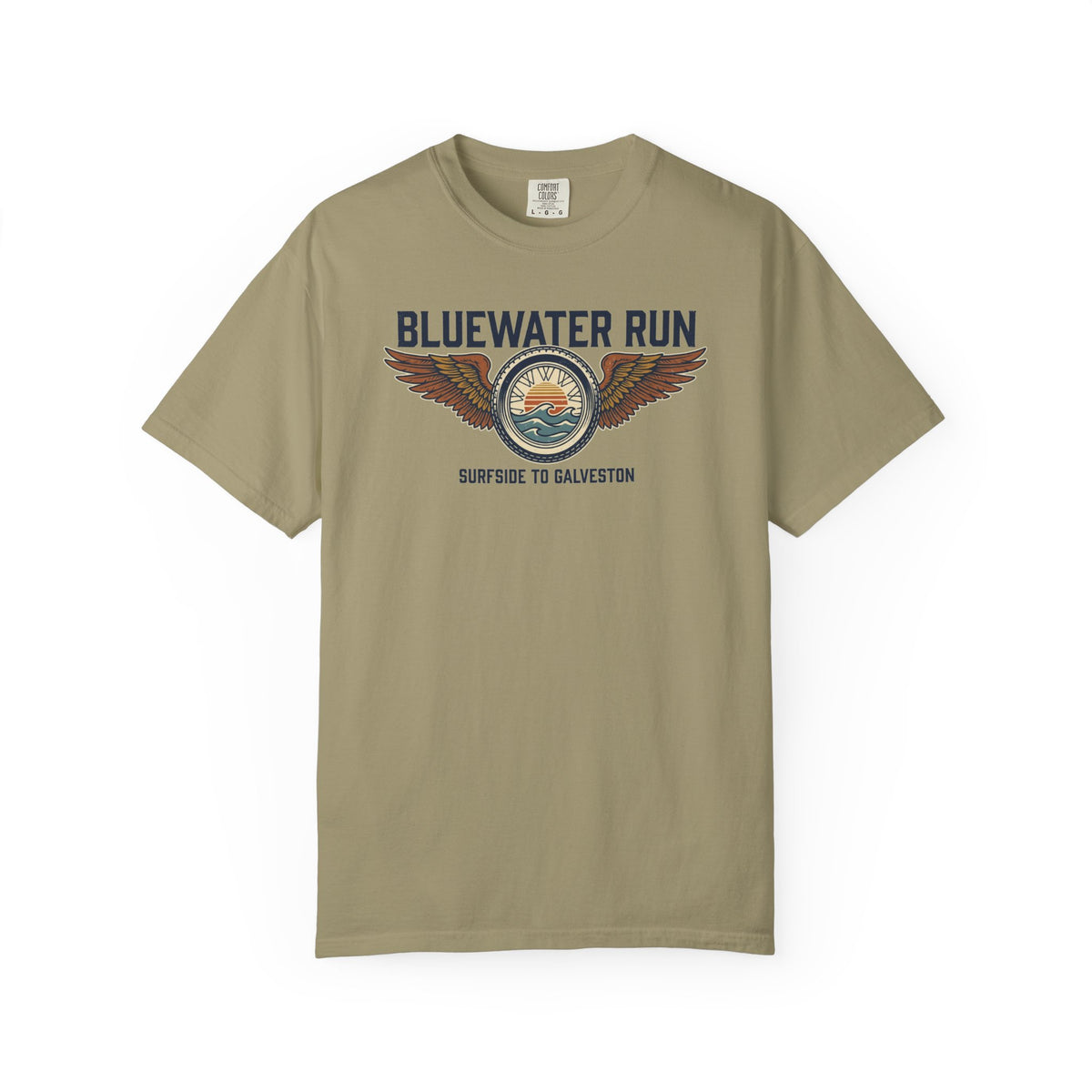 Bluewater Run Tee | Winged Wheel Motorcycle Shirt, Surfside to Galveston
