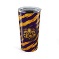 Let's Geaux Tiger Stripe Tumbler | Purple & Gold 20oz Gameday Tumbler