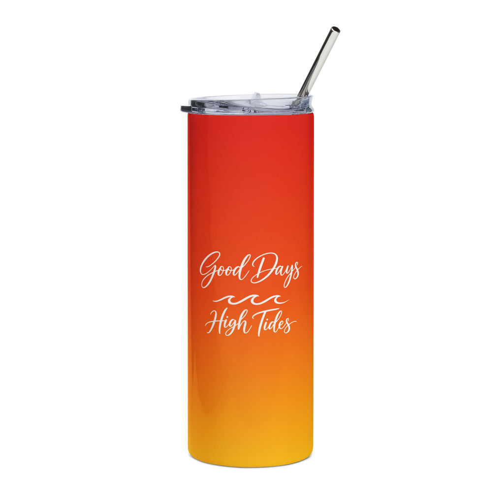 Seashell Mermaid Tumbler | Surfside Beach Sunrise 20oz Stainless Steel Tumbler with Straw