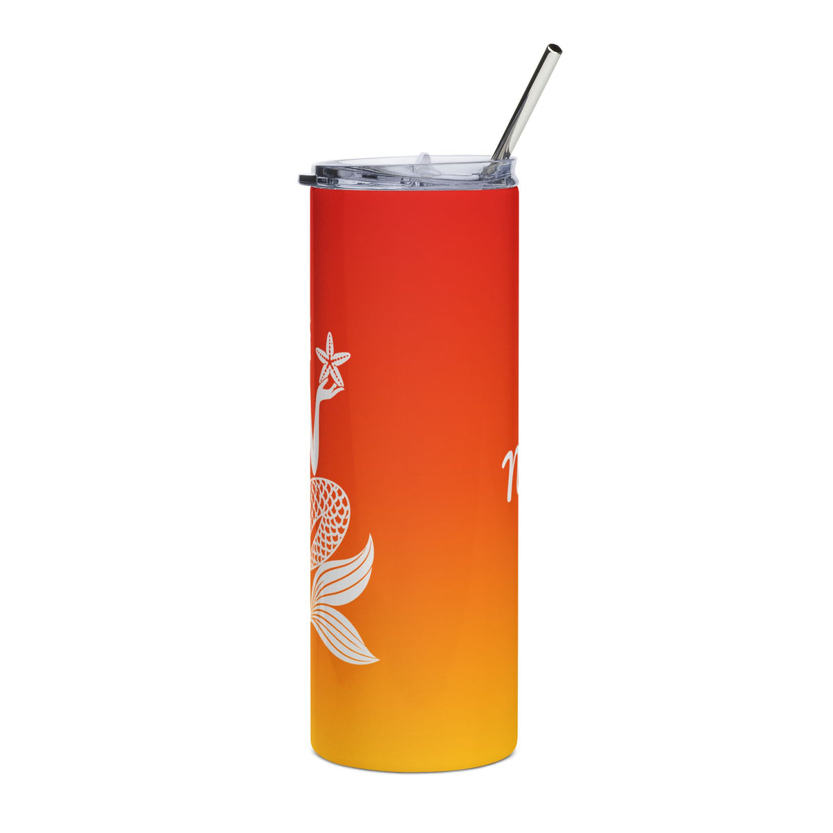 Starfish Mermaid Tumbler | Surfside Beach Sunrise 20oz Stainless Steel Tumbler with Straw