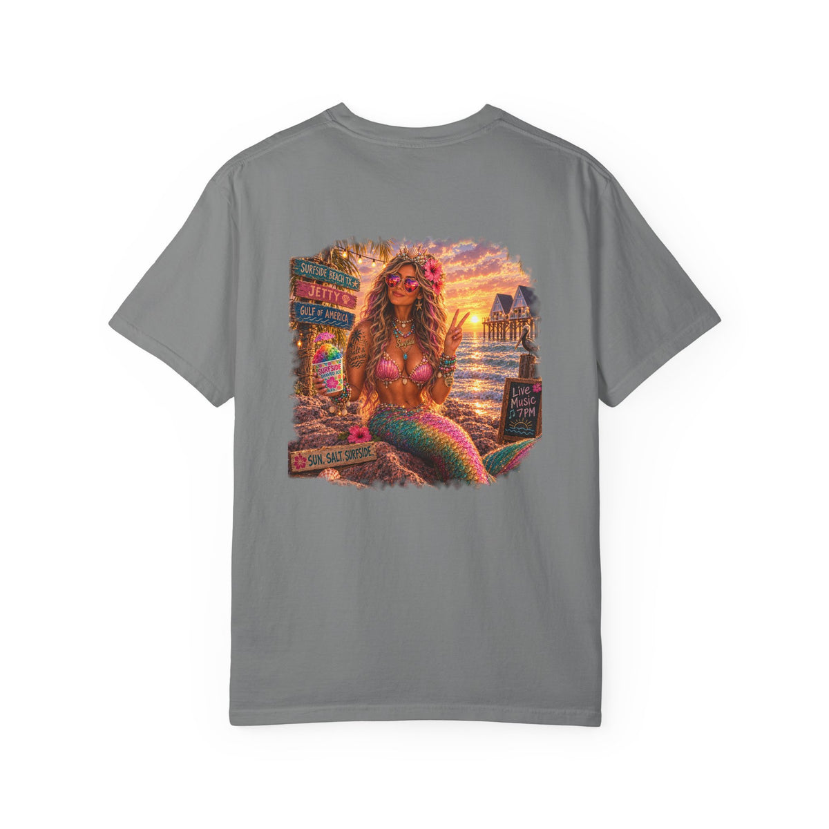Surfside Coastal Queen Tee | Glitter Mermaid Surfside Beach TX Shirt