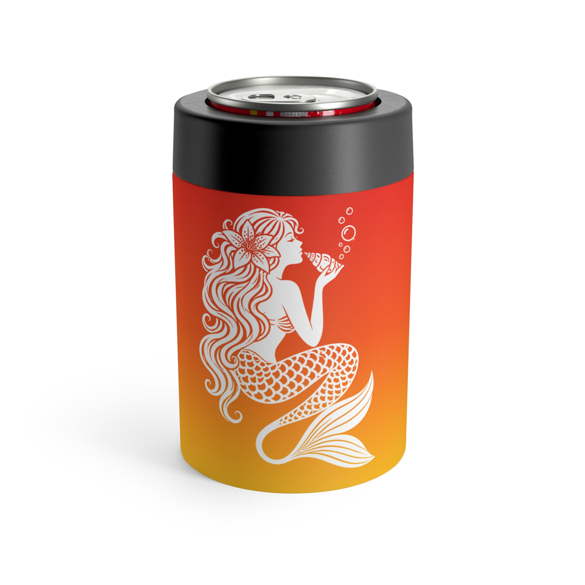 Seashell Mermaid Can Cooler | Surfside Beach Sunrise Insulated 12oz Can Holder