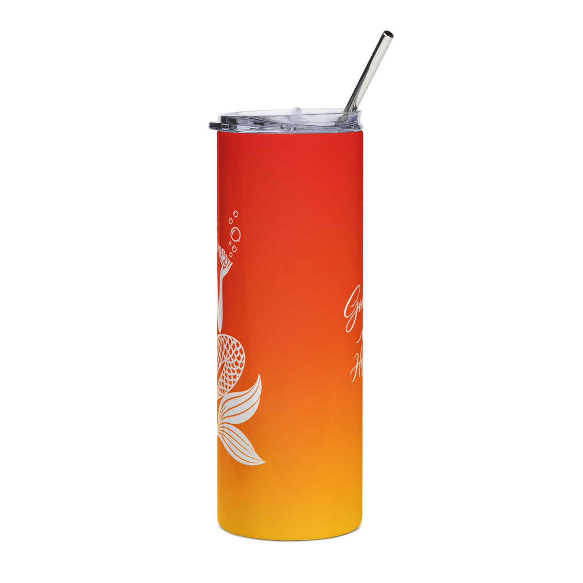 Seashell Mermaid Tumbler | Surfside Beach Sunrise 20oz Stainless Steel Tumbler with Straw