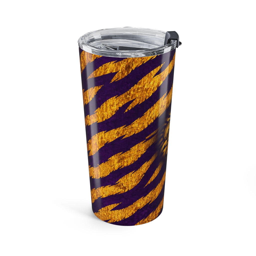 Let's Geaux Tiger Stripe Tumbler | Purple & Gold 20oz Gameday Tumbler