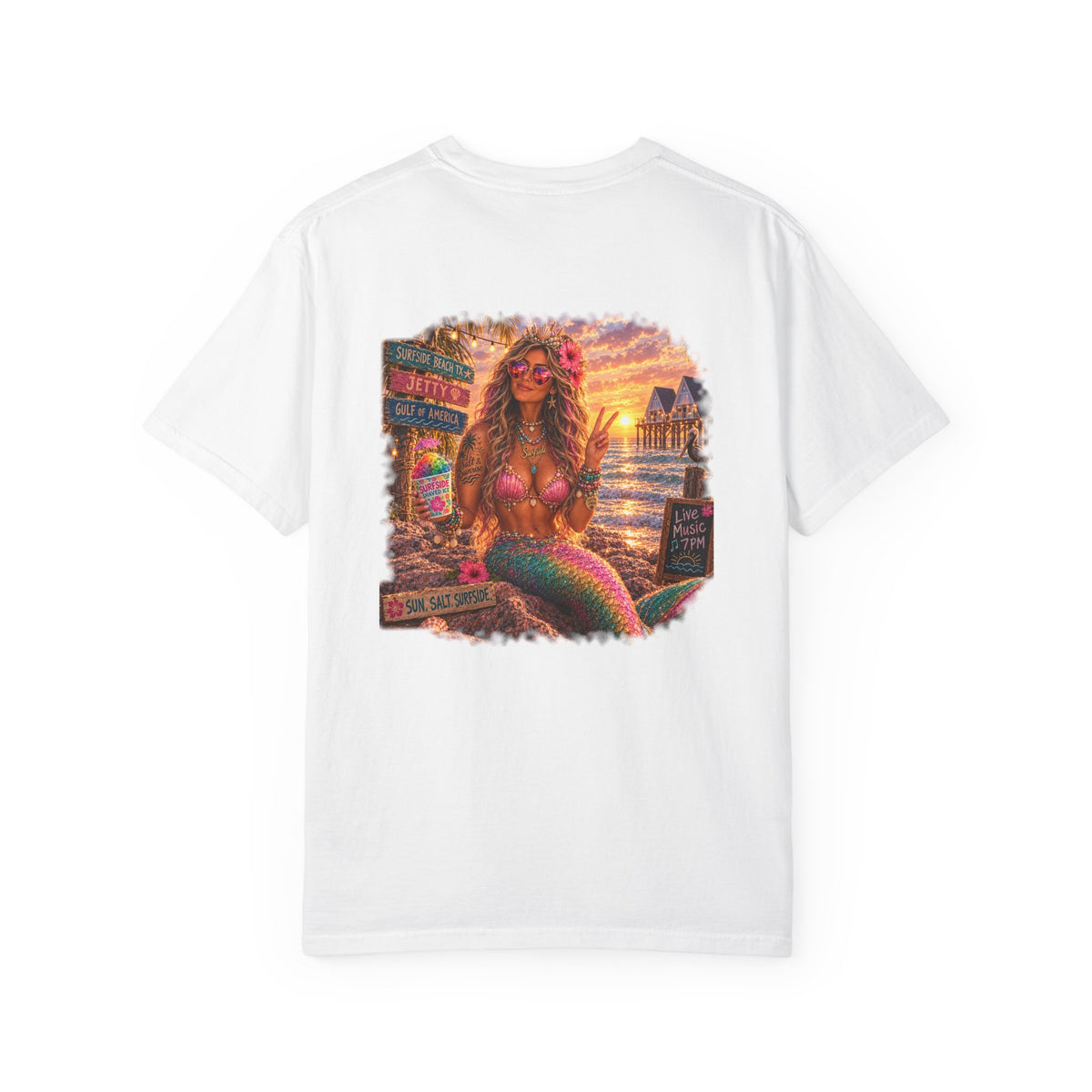 Surfside Coastal Queen Tee | Glitter Mermaid Surfside Beach TX Shirt