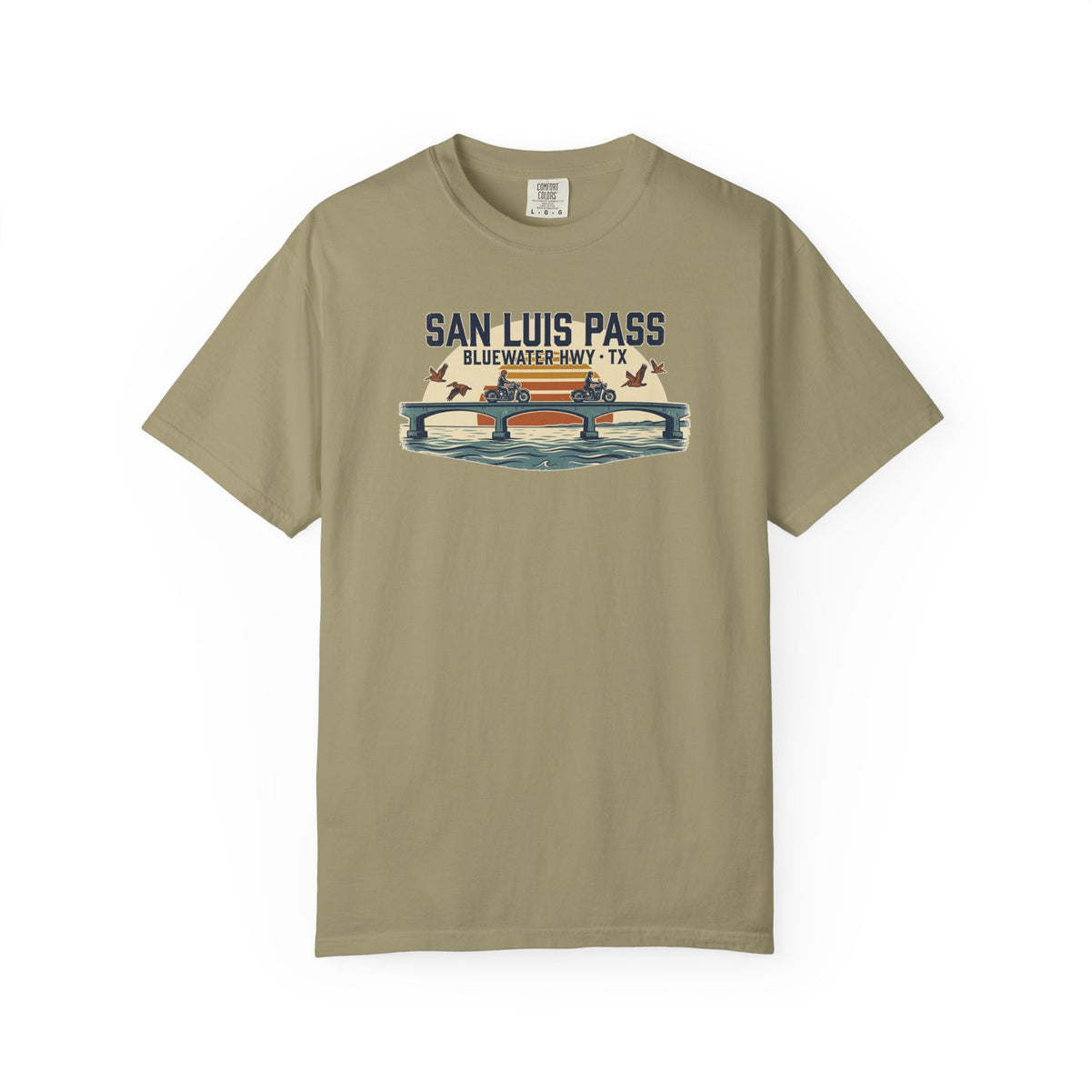San Luis Pass Tee | Bluewater Highway Motorcycle Bridge Shirt, Texas Coast