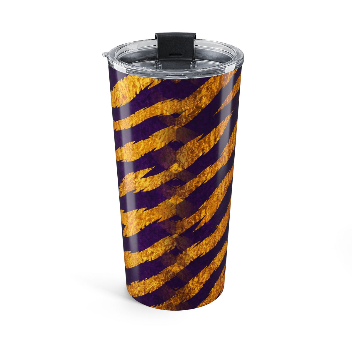 Let's Geaux Tiger Stripe Tumbler | Purple & Gold 20oz Gameday Tumbler